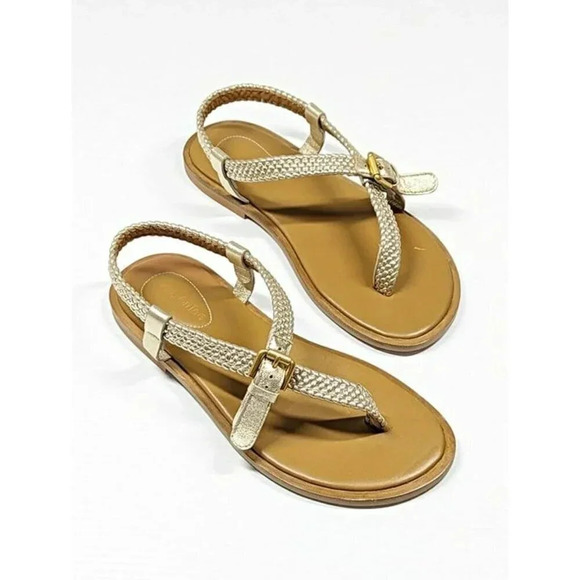 See by Chloe Women's Nola Gold Braided Strap Thong Sandals Size 37 (MSRP $325) - Picture 4 of 10